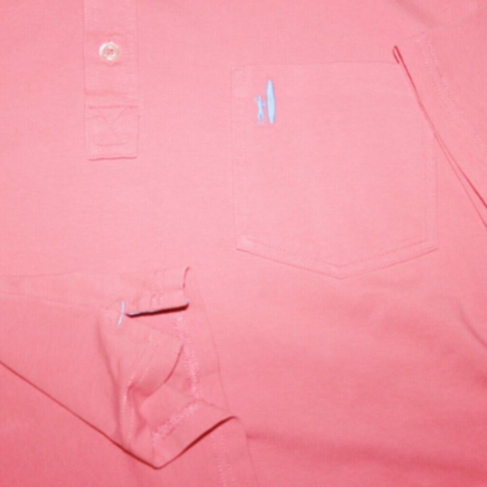 Excellent Johnnie-O Hangin Out West Coast Prep Cotton Polo, XL, Salmon Pink - Picture 4 of 7